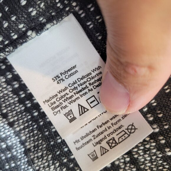 NWT Eddie Bauer Open Front Cardigan Sweater Womens XS Black White Draped Preppy - Picture 5 of 8